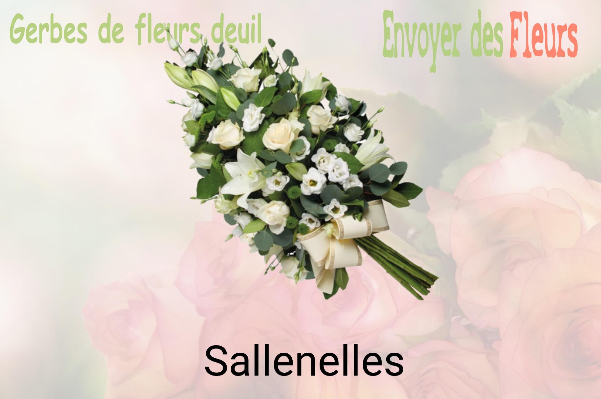 Gerbe de fleurs de deuil livrée à Sallenelles